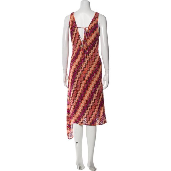 Missoni Vintage Y2K Printed Crochet Midi Dress IT 40 / Small Linen Cotton Blend - Picture 4 of 16